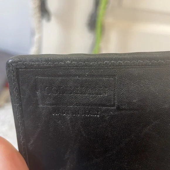 Cole -Hann Classic Vintage Black Woven Leather Wallet Made in Italy . EUC - Picture 6 of 6